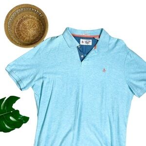 Penguin Men’s Light Blue Pull On Collared Polo Sleeve Shirt Size Extra Large